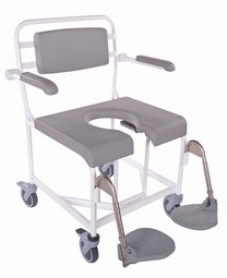 Bariatrisk bade-/toiletstol med hjul 300 og 400 kg  - eksempel fra produktgruppen toilet-badestole med hjul, ikke højdeindstillelige