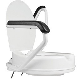 Aqua fastmonteret toiletsæde med armlæn og alu. montagesystem  - eksempel fra produktgruppen toiletsædeforhøjere med armlæn, fastmonterede 