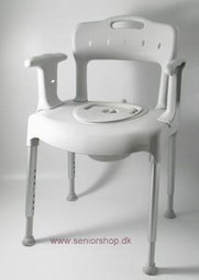 Bade- og Toiletstol med plads til bækken  - eksempel fra produktgruppen toiletstole uden hjul, højdeindstillelige