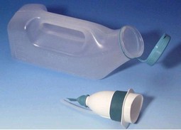 Urinkolbe med tilbageløbsventil  - eksempel fra produktgruppen urinkolber til mænd