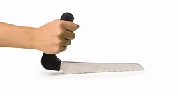 Brødkniv med ergonomisk skaft, blad af rustfrit stål