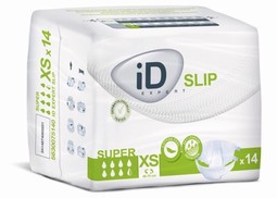 ID Expert Super Slip  - eksempel fra produktgruppen engangsbleer til voksne med tape- eller bæltelukning, moderat urininkontinens