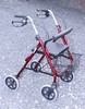 Rollator, 4-wheeled, red - example from the product group rollators with four wheels. to be pushed Rollator, 4-wheeled, red - example from the product group rollators with four wheels. to be pushed