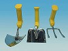 Garden trowel with angled handle