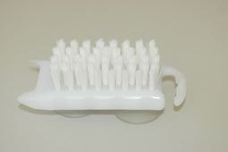 Vegetable brush with suction cups