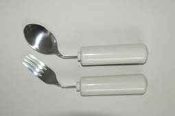 Queens spoon, angled for left hand