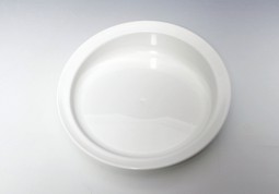 White plate with non-slip surface
