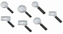 Biconvex hand-held magnifiers