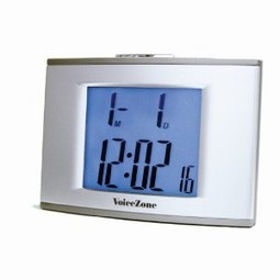 Alarm clock with speech and display with light