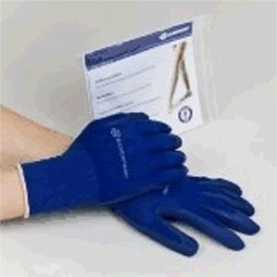 Rubber gloves for compression stockings