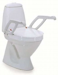 Aquatec 90000 with armrest  - example from the product group raised toilet seats fixed to toilet, with arm supports