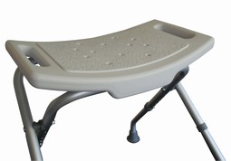 Foldable shower chair with support handles, no backrest