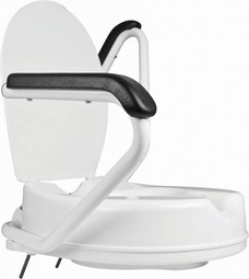 Raised toilet seat with armrest Raised toilet seat with armrest