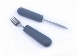 Anti-glip cutlery - 2 pieces - grey Anti-glip cutlery - 2 pieces - grey