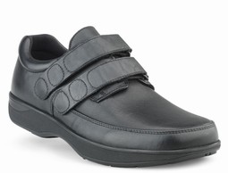 Wide Mens Shoes with stretch leather and Velcro closure