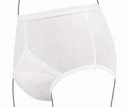 Incontinence underpants for men - white
