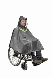 Rain poncho for wheelchair users