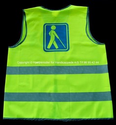 Vest med blinde symbol og refleksstriber Vest med blinde symbol og refleksstriber