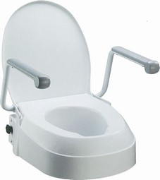 Height adjustable raised toilet seat