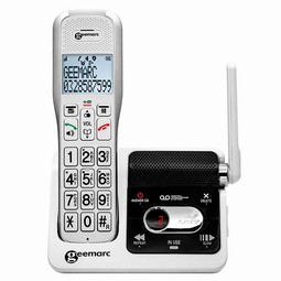 Geemarc cordless landline phone with answering machine and loud sound