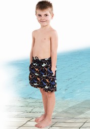 Incontinence swim shorts for boys patterned