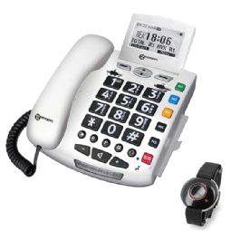 Geemarc landline phone with emergency bracelet