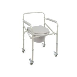 Basic folding commode chair with wheels