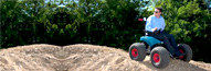 Offroad four wheeled vehicle with one person