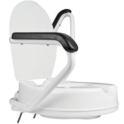 Aqua fastmonteret toiletsæde med armlæn og alu. montagesystem Aqua fastmonteret toiletsæde med armlæn og alu. montagesystem