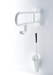 HEWI Toiletpapirholder til armstøtte - klik for at se billedet i fuld størrelse - åbner i nyt vindue HEWI Toiletpapirholder til armstøtte