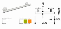 HEWI Støttegreb - 300 mm (950-serien) HEWI Støttegreb - 300 mm (950-serien)