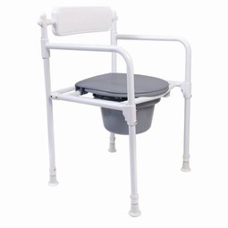 Aqua Foldbar toiletstol - hvid, med brædt og spand Aqua Foldbar toiletstol - hvid, med brædt og spand