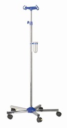 Infusionsstativ på antistatiske hjul og med 4 dropholder Infusionsstativ på antistatiske hjul og med 4 dropholder