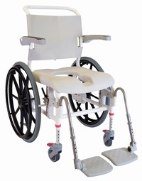 Nielsen Line Bade/toiletstol med drivhjul - klik for at se billedet i fuld størrelse - åbner i nyt vindue Nielsen Line Bade/toiletstol med drivhjul