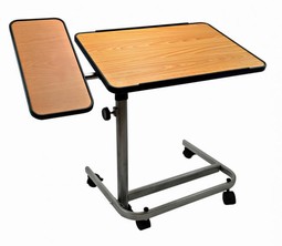 Sengebord med to bordplader - begge kan vinkel-indstilles