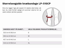 Knæbandage med indsyede metalhængsler LP-510CP