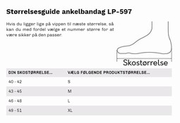 Ankelbandage med snørebånd og 2 stropper med velcrolukning - LP-597