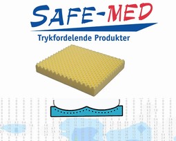 SAFE Med trykaflastende siddepude nr.105B GUL, TYND bruger op til 35kg