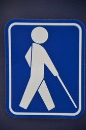Klistermærke med blindesymbol Klistermærke med blindesymbol