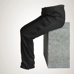 Bukser med skrå gennemgående lynlåse