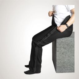 Bukser med skrå gennemgående lynlåse