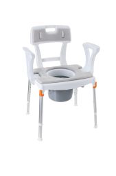 Toilet- og badestol - eksempel fra produktgruppen toilet-badestole uden hjul, højdeindstillelige Toilet- og badestol - eksempel fra produktgruppen toilet-badestole uden hjul, højdeindstillelige