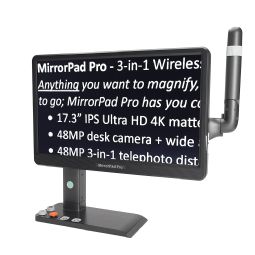 MirrorPad Pro - eksempel fra produktgruppen bærbare billedforstørrende videosystemer med integreret skærm (cctv) MirrorPad Pro - eksempel fra produktgruppen bærbare billedforstørrende videosystemer med integreret skærm (cctv)