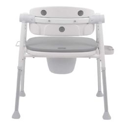 Multifunktionel toiletstol med toiletspand - klik for at se billedet i fuld størrelse - åbner i nyt vindue Multifunktionel toiletstol med toiletspand