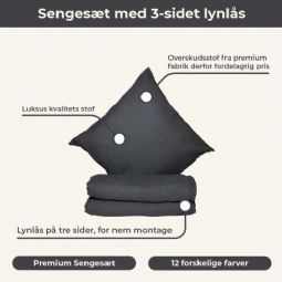 Sengesæt - 3 sider lynlås