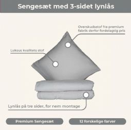 Sengesæt - 3 sider lynlås