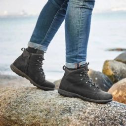 New Feet nubuck herrestøvle med lynlås og snøre