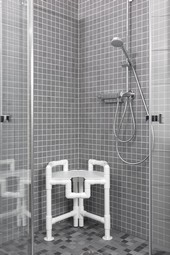 Shower chair for use in corner Shower chair for use in corner