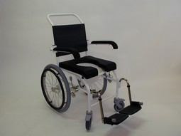 BUZZ Commode & Shower Chair, self-propelled - click to see picture in full size - opens new window BUZZ Commode & Shower Chair, self-propelled