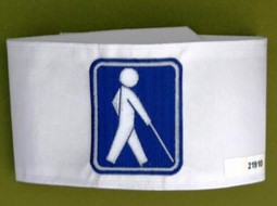 White armband with embroidered man White armband with embroidered man